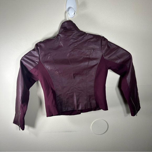 INC International Concepts Deep Burgundy Leather Jacket - Picture 6 of 8